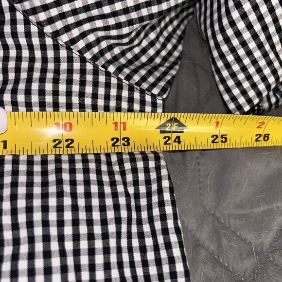 Liz Claiborne Lizsport Black Check Print Snap Button Rolled Sleeved Shirt Sz XL - Picture 8 of 8
